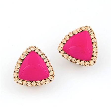 Neon Pink Stud Earrings